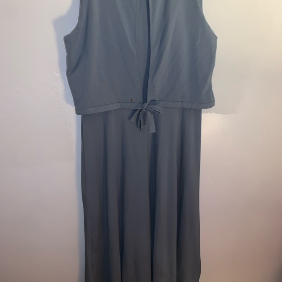 NWT CUYANA ASYMETRICAL OVERLAY DRESS Dusk Blue Size Medium - Picture 8 of 11